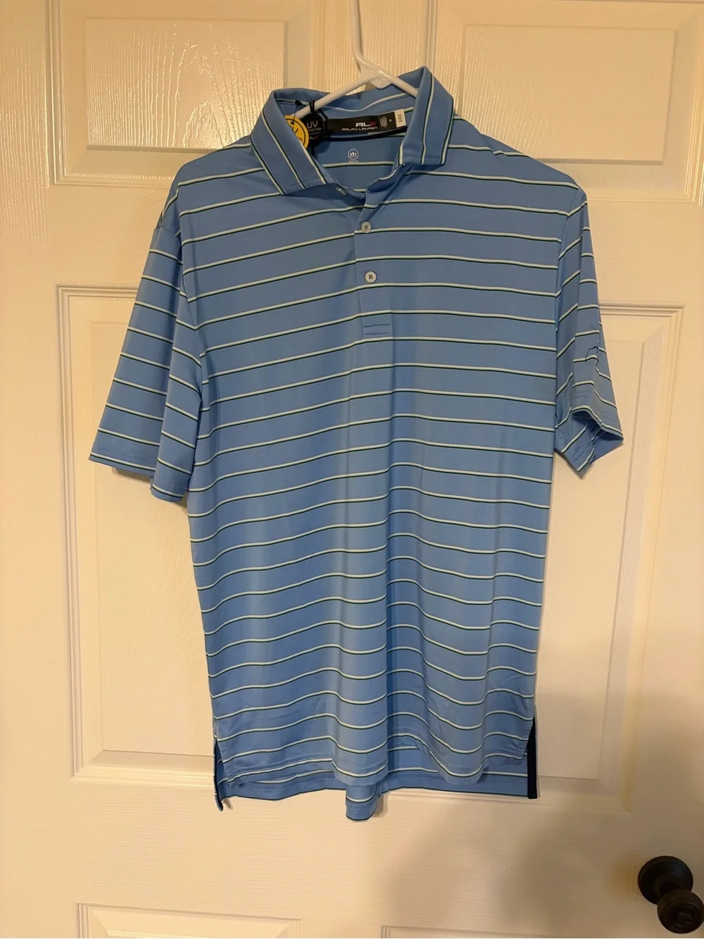 Ralph Lauren Light Blue Striped Polo Golf Shirt